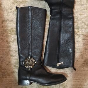 Tory burch black riding boots